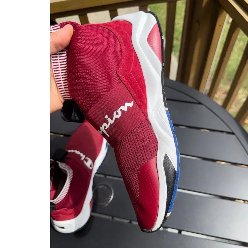 Champion Rally Pro Red Mens High Top Slip On Sock Sneakers CP100012M Size 11